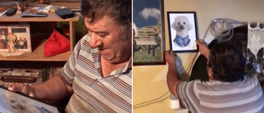 Padre rompió en llanto tras recibir como regalo un cuadro de su perro fallecido Padre rompió en llanto tras recibir como regalo un cuadro de su perro fallecido