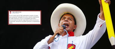 Pedro Castillo se pronuncia sobre actas impugnadas. Castillo tras ampliación de plazo para anular mesas: "Llamamos al pueblo peruano a mantenerse alerta”