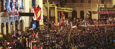 Pedro Castillo en Plaza Dos de Mayo. Pedro Castillo tras resultados de la ONPE: “Democráticamente vamos a salvar el país"