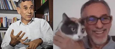 Gata interrumpe entrevista en vivo de Pedro Francke Gata interrumpe entrevista en vivo de Pedro Francke