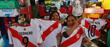 Venta de camisetas en Gamarra Gamarra: Comerciantes ofrecen conjunto de camiseta y pantalón desde 40 soles