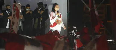 Keiko Fujimori realiza mitin durante marcha: Keiko Fujimori: "No nos vamos a rendir", “hagamos respetar nuestra voz"
