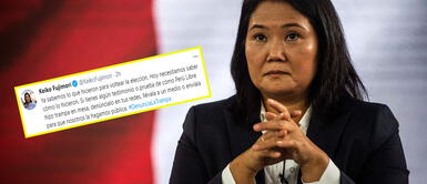 Keiko Fujimori utilizó su cuenta de Twitter para hacer un pedido a sus seguidores. Keiko Fujimori sigue sin poder demostrar fraude, pero lanza campaña “Denuncia la trampa”