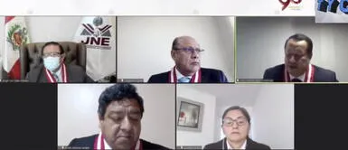 El pleno del JNE vuelve a reunirse virtualmente mañana. JNE sesiona mañana para ver pedidos de nulidad de actas electorales