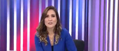 La periodista durante el fuerte de sismo instó a la población a mantener la calma. Alvina Ruiz mantuvo la calma durante fuerte sismo mientras hacía entrevista