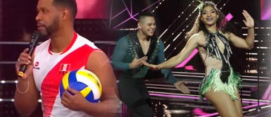 Con todo y bloqueo Con todo y bloqueo "Giselo" se juega un partido de voley con Carla Rueda