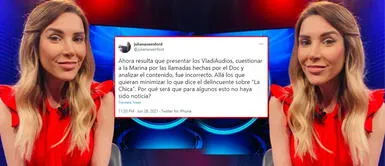 Juliana Oxenford indignada con aquellos que no ven como delincuente a Vladimiro Montesinos. Juliana Oxenford: "Allá los que quieran minimizar lo que dice el delincuente sobre 'La Chica'"