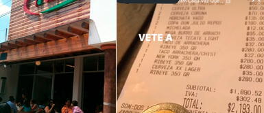 El mozo compartió la cuenta en sus redes sociales. Mozo se vuelve viral tras atender mesa de más de 500 soles y recibir un sol de propina