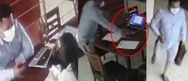 Los hechos fueron registrados por las cámaras de seguridad de la pollería. San Borja: roban laptop a joven que asistió a entrevista de trabajo en pollería