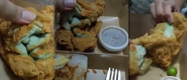 mujer pidió pollo frito a domicilio y le enviaron una toalla de manos apanada “¡Esto es repugnante!”: mujer pidió pollo frito a domicilio y le enviaron una toalla de manos apanada