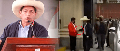 Al llegar, el presidente electo fue recibido por la seguridad de Palacio, y por protocolo también lo esperaban los mayordomos. Pedro Castillo mostró gesto de humildad al responder saludo de mayordomo de Palacio de Gobierno