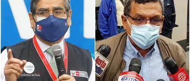 Cevallos está voceado para ser el reemplazo de Ugarte en el Gobierno de Pedro Castillo. Foto: composición/La República Óscar Ugarte a Hernando Cevallos: “Lo que ha demostrado es que es demasiado pesimista”