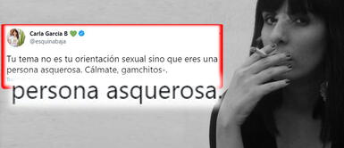 Carla García arremete contra usuario por decir que Carla García arremete contra usuario por decir que "es gay"