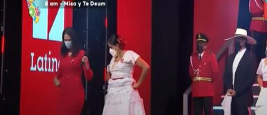 Lorena Álvarez aprende pasos de marinera por Fiestas Patrias Lorena Álvarez aprende pasos de marinera por Fiestas Patrias