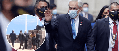 Presidente Piñera interrumpió ceremonia para poder ir al baño con toda su escolta Presidente Piñera interrumpió ceremonia para poder ir al baño con toda su escolta