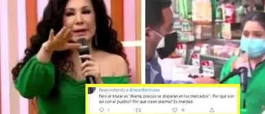 La conductora encaró a cibernauta que cuestionó a América hoy. Janet Barboza enfrenta a usuario que le reclamó por especularse precios de los productos en su programa