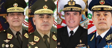 Manuel Gómez de la Torre, nuevo jefe del CCFFAA; José Vizcarra Álvarez, nuevo comandante general del Ejército; Alberto Alcalá Luna, nuevo comandante general de la Marina y Jorge Chaparro Pinto, nuevo comandante general de la FAP. Gobierno renueva a los comandos generales del Ejército, Marina y Fuerza Aérea