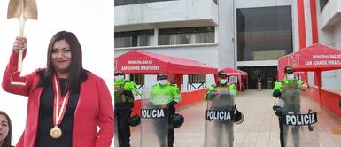 SJM: familiares de la alcaldesa habrían lanzado un celular al techo y policías lo buscan SJM: Familiares de alcaldesa arrojaron un celular al techo de vivienda allanada