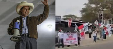 Presidente fue recibido por el gobernador regional y personal del Ejército del Perú. Foto Pedro Castillo fue recibido con la canción “Las Torres” a su llegada a Piura