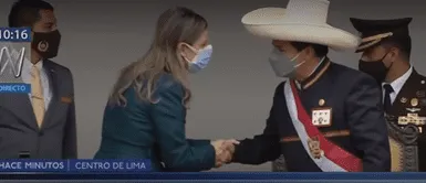 Maricarmen Alva da la mano a Pedro Castillo tras polémico incidente Maricarmen Alva da la mano a Pedro Castillo tras polémico incidente