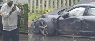 Paolo Guerrero pasó un fuerte susto. Paolo Guerrero sufrió fuerte accidente de tránsito en Brasil | VIDEO