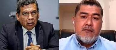 Ministro de Salud, Hernando Cevallos, y el epidemiólogo y vocero del Minsa, Antonio Quispe. Ministro Cevallos deja solo a Quispe en su denuncia sobre uso político de vacunas y este se retracta
