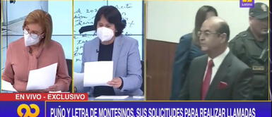 Montesinos hizo peticiones de hacer llamadas entre 2019 y 2021. Vladimiro Montesinos tenía dos horas diarias para hacer llamadas telefónicas en la Base Naval