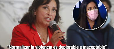 La vicepresidenta de la República se pronunció sobre el caso de Patricia Chirinos (Foto: GLR/Captura RPP) Dina Boluarte se distancia del premier Bellido: “Normalizar la violencia es deplorable e inaceptable”