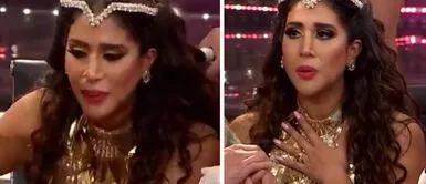Melissa Paredes se descompensó en la segunda temporada de Reinas del show. Melissa Paredes sufre descompensación EN VIVO y casi se desmaya tras bailar samba en Reinas del show 2