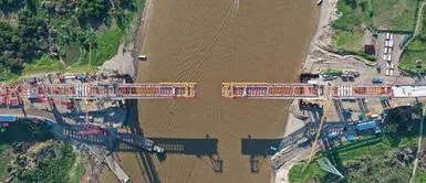 Construcción del puente sobre el río Nanay está avanzando. Loreto: Avanza construcción del puente más largo sobre el río Nanay en Iquitos