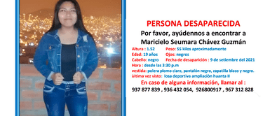 SJL: buscan a joven de 19 años desaparecida hace 5 días SJL: buscan a joven de 19 años desaparecida hace 5 días