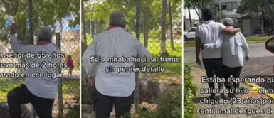 Adulto mayor espera a su hijo afuera de vacunatorio y genera ternura en redes Adulto mayor espera a su hijo afuera de vacunatorio y genera ternura en redes