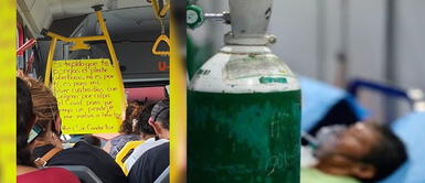 Chofer pide usar cubrebocas en transporte público a través de un mensaje algo inusual. Chofer pide a pasajeros usar mascarilla: "Si te lo pido, no es por ti, es para mí. Duré 4 días con oxígeno"