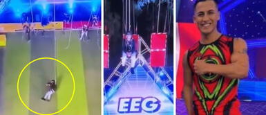 El chico reality cayó de 40 metros de altura. EEG: Elías Montalvo sufre aparatosa caída de 40 metros de altura EN VIVO y es llevado en ambulancia