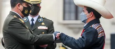 Pedro Castillo y Fuerzas Armadas Presidente Castillo felicitó a las FF.AA. por combatir el terrorismo y la pandemia