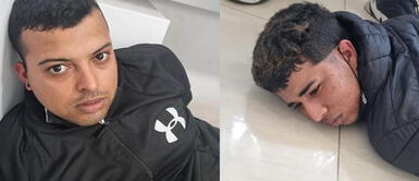 Rostro delos dos delincuentes que en asalto a una casa de apuestas tomaron como rehenes a una madre, su hija de 7 años y a un cliente.(Foto: PNP) Ladrones que entraron a robar a casa de apuestas tomaron de rehén a una niña para escapar de la PNP