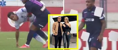 Jefferson Farfán y Jesús Barco se vieron en la cancha. Jefferson Farfán reaccionó así al caerse por falta de Jesús Barco que impidió anotara gol con AL