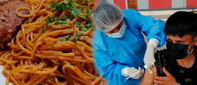 En Cañete, un joven se vacunó con la formula de Sinopharm y prometió comer sopa seca. Joven se emociona por vacunarse contra la COVID-19: “Quiero comer sopa seca” | VIDEO