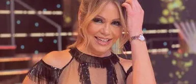 Gisela Valcárcel. Gisela Valcárcel se apodera de la transparencia en un elegante enterizo negro luciendo impactante