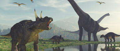Distintas especies de dinosaurios habitaron la Tierra entre 225 y 65 millones de años atrás. Foto: Orlando Florin Rosu / Adobe Stock Viaje al pasado: ¿Cómo se ve el planeta tierra desde otra galaxia?
