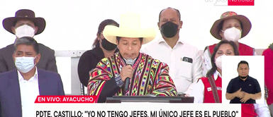 Pedro Castillo se encuentra en la Plaza de Armas de Ayacucho. Foto: captura de Canal N Pedro Castillo se encuentra en la Plaza de Armas de Ayacucho. Foto: captura de Canal N