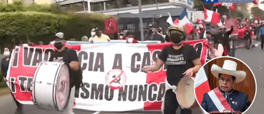 Grupos de personas marchan para exigir la vacancia del presidente Pedro Castillo ¿Quienes estuvieron detrás del mitin a favor de la vacancia de Pedro Castillo?