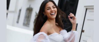 Luciana Fuster Luciana Fuster luce divertida y setentera con conjunto tejido de punto en tonos vibrantes