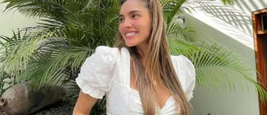 Hija de Korina Rivadeneira vestido floral con tul Hija de Korina Rivadeneira fusiona la moda floral en romántico vestido blanco de tul