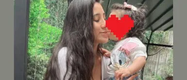 Samahara Lobatón e hija La hija de Samahara Lobatón nos invade de ternura y mucho color con un encantador bañador