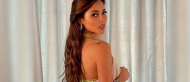 Luciana Fuster Luciana Fuster irradia la elegancia del blanco y negro con estampado damero