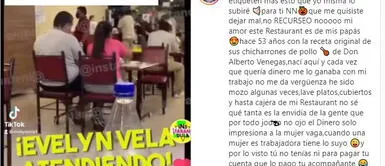Evelyn Vela se pronuncia tras ser captada atendiendo en una pollería. Foto: Evelyn Vela/Instagram Evelyn Vela se pronuncia tras ser captada atendiendo en una pollería. Foto: Evelyn Vela/Instagram