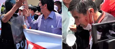 Trabajadores de la CGTP fueron agredidos por la PNP durante marcha contra la vacancia Trabajadores de la CGTP fueron agredidos por la PNP durante marcha contra la vacancia