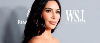 Kim Kardashian y look total black Kim Kardashian recibe premio de moda con vestido body-con de Balenciaga