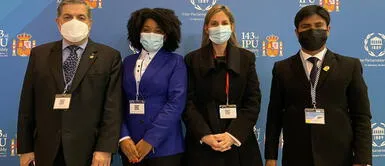 María del Carmen Alva y Wilson Soto (Acción Popular), así como Ernesto Bustamante y Rosangella Barbarán (Fuerza Popular) estuvieron en Madrid, España. Foto: Congreso Caso Alva: Conoce los informes secretos del ministro encargado de negocios en España